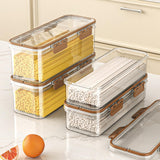 Maxbell Pasta Container Clear Rectangular Storage Box for Dorms Fridge Noodles L