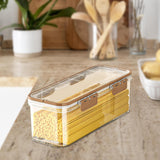 Maxbell Pasta Container Clear Rectangular Storage Box for Dorms Fridge Noodles L