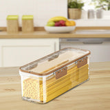 Maxbell Pasta Container Clear Rectangular Storage Box for Dorms Fridge Noodles L