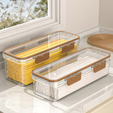 Maxbell Pasta Container Clear Rectangular Storage Box for Dorms Fridge Noodles L