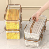 Maxbell Pasta Container Clear Rectangular Storage Box for Dorms Fridge Noodles L