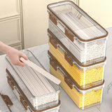 Maxbell Pasta Container Clear Rectangular Storage Box for Dorms Fridge Noodles L