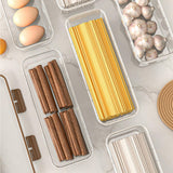Maxbell Pasta Container Clear Rectangular Storage Box for Dorms Fridge Noodles L