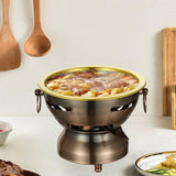 Maxbell Shabu Hot Pot Stainless Steel Cooking Pot Hot Pot for Restaurant Home Picnic Pot Height 4.5cm