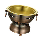 Maxbell Shabu Hot Pot Stainless Steel Cooking Pot Hot Pot for Restaurant Home Picnic Pot Height 4.5cm