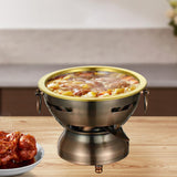 Maxbell Shabu Hot Pot Stainless Steel Cooking Pot Hot Pot for Restaurant Home Picnic Pot Height 3cm