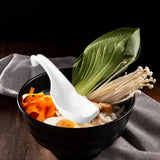 Maxbell Ramen Soup Spoon Multifunctional Tableware Ramen Noodle Soup Spoon with Fork white
