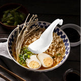 Maxbell Ramen Soup Spoon Multifunctional Tableware Ramen Noodle Soup Spoon with Fork white