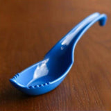 Maxbell Ramen Soup Spoon Multifunctional Tableware Ramen Noodle Soup Spoon with Fork blue