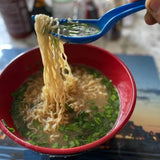 Maxbell Ramen Soup Spoon Multifunctional Tableware Ramen Noodle Soup Spoon with Fork blue