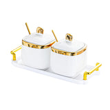 Maxbell Condiment Canister Nordic Food Storage Container Spice Container for Parties 2 jar gold
