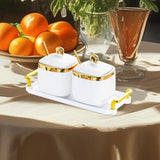 Maxbell Condiment Canister Nordic Food Storage Container Spice Container for Parties 2 jar gold