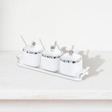 Maxbell Condiment Canister Nordic Food Storage Container Spice Container for Parties 3 jar argent