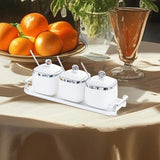 Maxbell Condiment Canister Nordic Food Storage Container Spice Container for Parties 3 jar argent