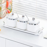 Maxbell Condiment Canister Nordic Food Storage Container Spice Container for Parties 3 jar argent