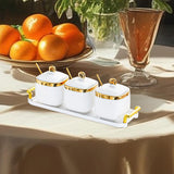 Maxbell Condiment Canister Nordic Food Storage Container Spice Container for Parties 3 jar gold