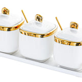 Maxbell Condiment Canister Nordic Food Storage Container Spice Container for Parties 3 jar gold