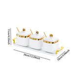 Maxbell Condiment Canister Nordic Food Storage Container Spice Container for Parties 3 jar gold