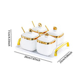 Maxbell Condiment Canister Nordic Food Storage Container Spice Container for Parties 4 jar gold