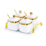 Maxbell Condiment Canister Nordic Food Storage Container Spice Container for Parties 4 jar gold