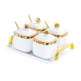 Maxbell Condiment Canister Nordic Food Storage Container Spice Container for Parties 4 jar gold