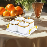 Maxbell Condiment Canister Nordic Food Storage Container Spice Container for Parties 4 jar gold