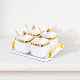 Maxbell Condiment Canister Nordic Food Storage Container Spice Container for Parties 4 jar gold
