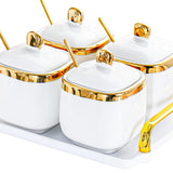 Maxbell Condiment Canister Nordic Food Storage Container Spice Container for Parties 4 jar gold