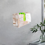 Maxbell Paper Towel Holder Tissue Box Holder Office Wood Wall Mount Tissue Dispenser old white