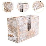 Maxbell Paper Towel Holder Tissue Box Holder Office Wood Wall Mount Tissue Dispenser old white