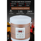 Maxbell Electric Rice Cooker 1.6L Electric Cooking Machine for Trucks Camping Travel Gold