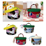 Maxbell Cotton Rope Storage Basket with Lid Woven Basket for Office Supplies White