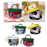 Maxbell Cotton Rope Storage Basket with Lid Woven Basket for Office Supplies White