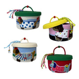 Maxbell Cotton Rope Storage Basket with Lid Woven Basket for Office Supplies White