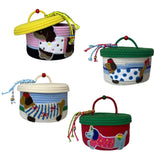 Maxbell Cotton Rope Storage Basket with Lid Woven Basket for Office Supplies White