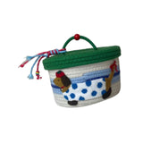 Maxbell Cotton Rope Storage Basket with Lid Woven Basket for Office Supplies Green