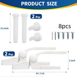 Maxbell Toilet Lid Hinges Fixtures Set Sturdy Replace Parts for Hotels Public Places