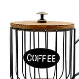 Maxbell Coffee Pod Holder Large Capacity Rustic Organizer for Countertop Kitchen Bar S black