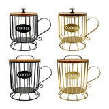 Maxbell Coffee Pod Holder Large Capacity Rustic Organizer for Countertop Kitchen Bar S black
