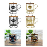 Maxbell Coffee Pod Holder Large Capacity Rustic Organizer for Countertop Kitchen Bar S black