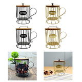 Maxbell Coffee Pod Holder Large Capacity Rustic Organizer for Countertop Kitchen Bar S black