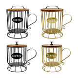 Maxbell Coffee Pod Holder Large Capacity Rustic Organizer for Countertop Kitchen Bar S black
