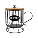 Maxbell Coffee Pod Holder Large Capacity Rustic Organizer for Countertop Kitchen Bar S black