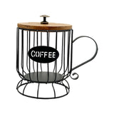 Maxbell Coffee Pod Holder Large Capacity Rustic Organizer for Countertop Kitchen Bar S black