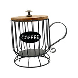 Maxbell Coffee Pod Holder Large Capacity Rustic Organizer for Countertop Kitchen Bar S black