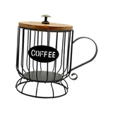 Maxbell Coffee Pod Holder Large Capacity Rustic Organizer for Countertop Kitchen Bar S black