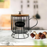 Maxbell Coffee Pod Holder Large Capacity Rustic Organizer for Countertop Kitchen Bar S black