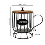 Maxbell Coffee Pod Holder Large Capacity Rustic Organizer for Countertop Kitchen Bar S black