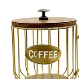 Maxbell Coffee Pod Holder Large Capacity Rustic Organizer for Countertop Kitchen Bar S gold