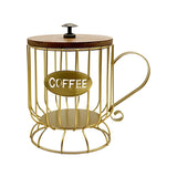Maxbell Coffee Pod Holder Large Capacity Rustic Organizer for Countertop Kitchen Bar S gold